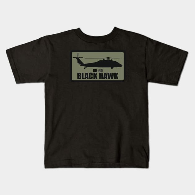 UH-60 Black Hawk Patch (subdued) Kids T-Shirt by TCP